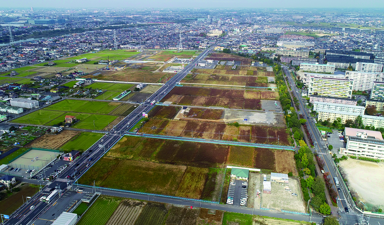 三郷北部地区土地区画整理事業の全景（埼玉県）