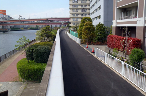 隅田川（新大橋上流）左岸防潮堤耐震補強